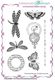 The Phenomenal Butterfly Elements unmounted rubber stamp set - A6